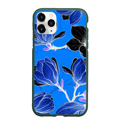 Чехол iPhone 11 Pro матовый Растительная композиция - минимализм, цвет: 3D-темно-зеленый