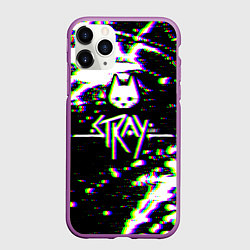 Чехол iPhone 11 Pro матовый Stray glitch, цвет: 3D-фиолетовый
