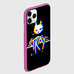 Чехол iPhone 11 Pro матовый Stray glitch logo, цвет: 3D-фиолетовый — фото 2