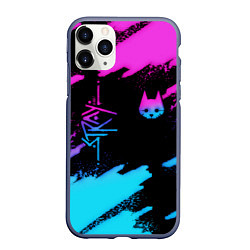 Чехол iPhone 11 Pro матовый Stray neon