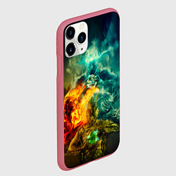 Чехол iPhone 11 Pro матовый 4 элемента - природные стихии, цвет: 3D-малиновый — фото 2