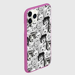 Чехол iPhone 11 Pro матовый Разные девушки Ахегао, цвет: 3D-фиолетовый — фото 2