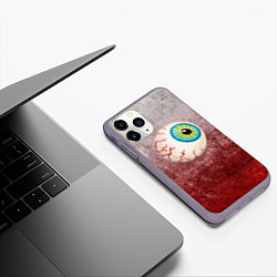 Чехол iPhone 11 Pro матовый Жуткий глаз, цвет: 3D-серый — фото 2