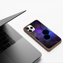 Чехол iPhone 11 Pro матовый Стеклянные цветные соты - текстура, цвет: 3D-коричневый — фото 2