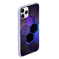 Чехол iPhone 11 Pro матовый Стеклянные цветные соты - текстура, цвет: 3D-светло-сиреневый — фото 2