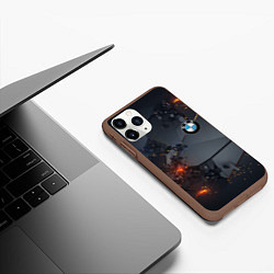 Чехол iPhone 11 Pro матовый BMW explosion, цвет: 3D-коричневый — фото 2