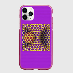 Чехол iPhone 11 Pro матовый Вращающийся шар - оптическая иллюзия, цвет: 3D-малиновый
