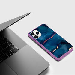 Чехол iPhone 11 Pro матовый Броня из магического синего камня, цвет: 3D-фиолетовый — фото 2
