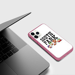 Чехол iPhone 11 Pro матовый South park кострёр, цвет: 3D-малиновый — фото 2