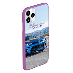 Чехол iPhone 11 Pro матовый Chevrolet Camaro ZL 1 - Motorsport, цвет: 3D-фиолетовый — фото 2