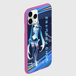 Чехол iPhone 11 Pro матовый Хацуне Мику - вокалоид, цвет: 3D-фиолетовый — фото 2