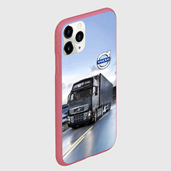 Чехол iPhone 11 Pro матовый Фура Вольво на трассе, цвет: 3D-малиновый — фото 2