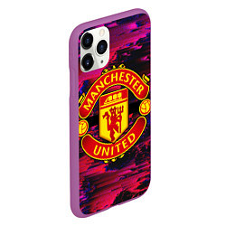 Чехол iPhone 11 Pro матовый Manchester United, цвет: 3D-фиолетовый — фото 2