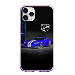 Чехол iPhone 11 Pro матовый Dodge Viper SRT GTS, цвет: 3D-сиреневый