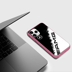 Чехол iPhone 11 Pro матовый Мерседес - АМГ - Краски, цвет: 3D-малиновый — фото 2