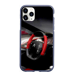 Чехол iPhone 11 Pro матовый Ситроен - салон - Steering wheel, цвет: 3D-серый