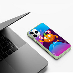 Чехол iPhone 11 Pro матовый Тыква с мандаринкой, цвет: 3D-салатовый — фото 2
