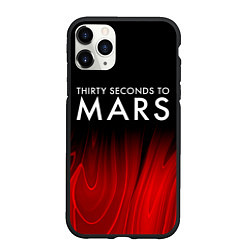 Чехол iPhone 11 Pro матовый Thirty Seconds to Mars red plasma, цвет: 3D-черный