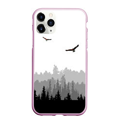 Чехол iPhone 11 Pro матовый Птицы над лесом