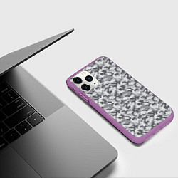 Чехол iPhone 11 Pro матовый Камуфляж М-21 серый, цвет: 3D-фиолетовый — фото 2