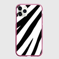 Чехол iPhone 11 Pro матовый Камуфляж зебры, цвет: 3D-малиновый