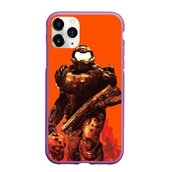 Чехол iPhone 11 Pro матовый Думгай с головой - Doom