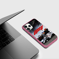 Чехол iPhone 11 Pro матовый Формула 1 - ни за что, блин!, цвет: 3D-малиновый — фото 2