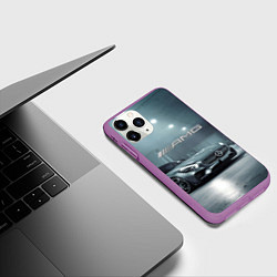 Чехол iPhone 11 Pro матовый Mercedes AMG - Motorsport, цвет: 3D-фиолетовый — фото 2