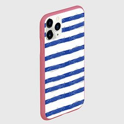 Чехол iPhone 11 Pro матовый Рыбы в полоску, цвет: 3D-малиновый — фото 2