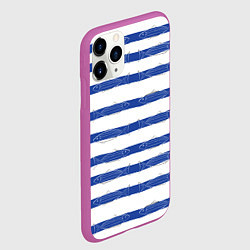 Чехол iPhone 11 Pro матовый Рыбы в полоску, цвет: 3D-фиолетовый — фото 2