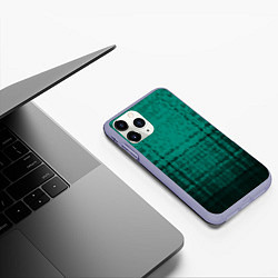 Чехол iPhone 11 Pro матовый Мозаичный узор в черно -зеленых тонах, цвет: 3D-светло-сиреневый — фото 2