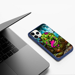 Чехол iPhone 11 Pro матовый Монстр - лизун, цвет: 3D-тёмно-синий — фото 2