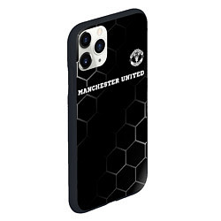 Чехол iPhone 11 Pro матовый Manchester United sport на темном фоне: символ све, цвет: 3D-черный — фото 2