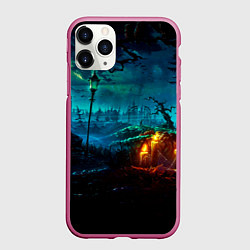 Чехол iPhone 11 Pro матовый Мрачное место, цвет: 3D-малиновый
