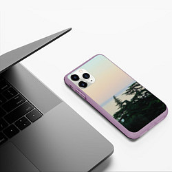 Чехол iPhone 11 Pro матовый Мягкий рассвет, цвет: 3D-сиреневый — фото 2