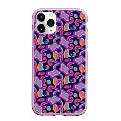 Чехол iPhone 11 Pro матовый Символичная психоделика, цвет: 3D-розовый