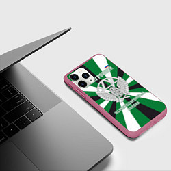 Чехол iPhone 11 Pro матовый Железнодорожные войска ВС РФ, цвет: 3D-малиновый — фото 2