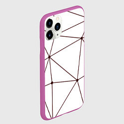 Чехол iPhone 11 Pro матовый Геометрические линии на белом фоне, цвет: 3D-фиолетовый — фото 2