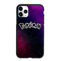 Чехол iPhone 11 Pro матовый Pokemon gradient space, цвет: 3D-черный