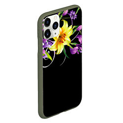Чехол iPhone 11 Pro матовый Лилии, цвет: 3D-темно-зеленый — фото 2