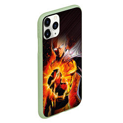 Чехол iPhone 11 Pro матовый One Punch-Man-красный кулак, цвет: 3D-салатовый — фото 2
