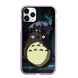 Чехол iPhone 11 Pro матовый Totoro in rain forest, цвет: 3D-розовый