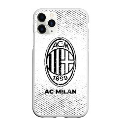 Чехол iPhone 11 Pro матовый AC Milan с потертостями на светлом фоне