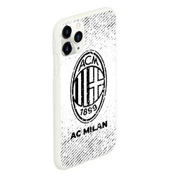 Чехол iPhone 11 Pro матовый AC Milan с потертостями на светлом фоне, цвет: 3D-белый — фото 2