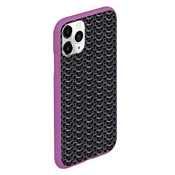 Чехол iPhone 11 Pro матовый Кольчуга карбон проволока, цвет: 3D-фиолетовый — фото 2