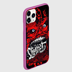 Чехол iPhone 11 Pro матовый Slipknot red blood, цвет: 3D-фиолетовый — фото 2