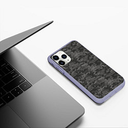 Чехол iPhone 11 Pro матовый Камуфляж AOR-2 серый пиксель, цвет: 3D-светло-сиреневый — фото 2