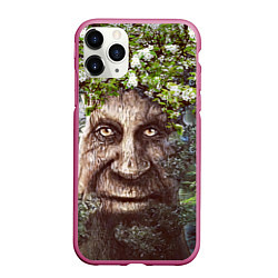 Чехол iPhone 11 Pro матовый Мудрое Таинственное Дерево, цвет: 3D-малиновый