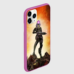 Чехол iPhone 11 Pro матовый Кварианка стоит на горе трупов в свете огня, цвет: 3D-фиолетовый — фото 2