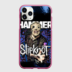 Чехол iPhone 11 Pro матовый Slipknot hammer blue, цвет: 3D-малиновый